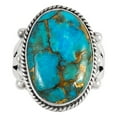 thumbnail image 3 of Turquoise Ring for Men or Women Sterling Silver 925 | Turquoise Network | R2381-C84-7, 3 of 5