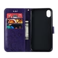 thumbnail image 6 of iPhone XR Case, iPhone XR 2018 Case - Allytech Premium Wallet PU Leather with Fashion Embossed Flower Magnetic Clasp Card Holders Flip Cover with Hand Strap, Purple, 6 of 6