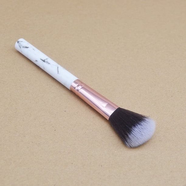 Brocha para rubor individual, brocha para polvos, brocha para resaltar, brocha para maquillaje con patrón de mármol, brocha para polvos, compacta y portátil