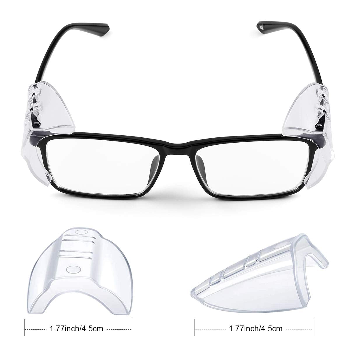 1 Pairs Eye Glasses Side Shields for Safety Glasses,Flexible Slip on