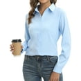 thumbnail image 4 of Women's Office Work Shirts Long Sleeve Button down Shirts Ladies V Neck Business Blouses, 4 of 9