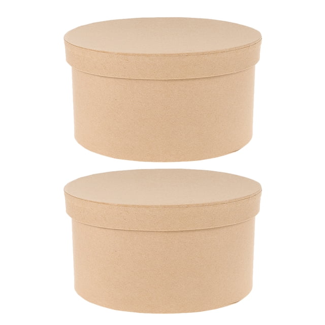 Cajas de papel de Kraft circulares de 2 piezas para recuerdo y manualidades Caja de chocolate de la caja de recuerdo de boda