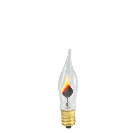 

3 Watt Incandescent Flame Tip CA5 Chandelier Bulb Candelabra Base Flicker Pack of 15