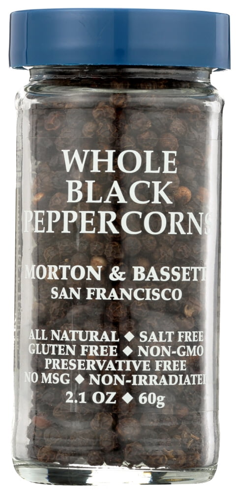Morton And Bassett Seasoning Peppercorns Whole Black, 2.1 oz