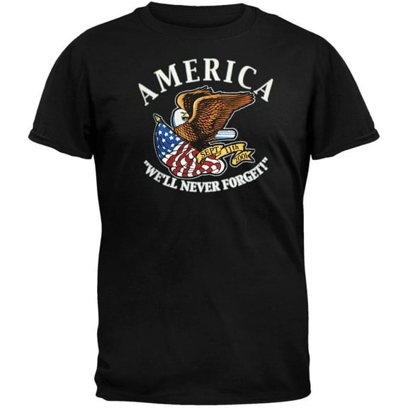 September 11th - We Will Never Forget T-Shirt Black - Medium