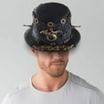thumbnail image 3 of Fashion Steampunk Top Hat, Women Men, Decorative Black with Hair Clips Vintage Style Mechanical Gear Hat for New Year Cosplay Gift Holidays, 3 of 10