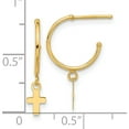 thumbnail image 4 of 14K Yellow Gold Polished Hoop With Cross Post Earrings (Width 11.9) (Length 20.6) - Jbsp, 4 of 5