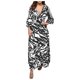 thumbnail image 1 of Gibobby Vestido largo de verano para mujer Vestido largo suelto informal de manga larga con cuello en V y en la cintura para mujer(Negro,G), 1 of 5