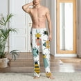 thumbnail image 5 of Uemuo Colorful Insects Pattern Men's Wide Leg Palazzo Lounge Pants with Pockets Light Weight Loose Comfy Casual Pajama Pants-Medium, 5 of 9