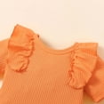 thumbnail image 5 of ZACPNCV Baby Girl Clothes Infant Summer Outfits Set Ruffle Sleeve Ribbed Romper and Floral Shorts with Headband Yellow 6-9 Months, 5 of 9
