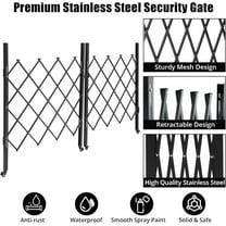 Towallmark Folding Driveway Gate – 61" x 122" Metal Barrier with Casters and Key Lock