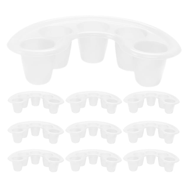 FONWILYO 10Pcs Plastic Nail Soaking Bowls for Manicure Use with Finger Separation and Safe Cleaning