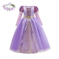 thumbnail image 1 of Disney vestido de princesa Rapunzel para niños, conjunto de disfraces enredados, ropa de fantasía para fiesta de cumpleaños, Carnaval y Halloween, 1 of 4