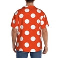 thumbnail image 3 of Fotbe Orange And White Polka Dot1 Camisa Estampada de Manga Corta para Hombre, Casual de Verano, Estilo Playero, Sin Arrugas-4X-Large, 3 of 5