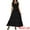 Black, variant on DARING DIVA Scoop Neck Ruffle Tiered Maxi Dress S Army Green
