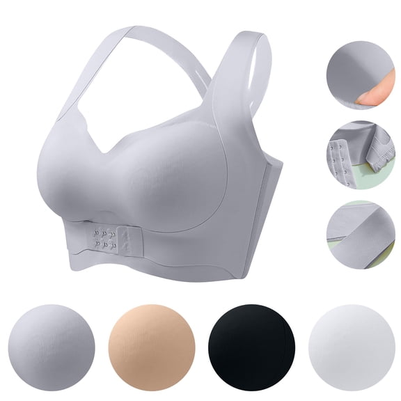 Aboser Women's Front Closure Wireless Bras Plus Size Push Up Bras Seamless Full Coverage Support Bralette Comfort No Underwire Everyday Bras