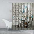 thumbnail image 6 of Rustic Farmhouse Shower Curtain, Blue Butterfly White Cotton Flower Inspirational Quotes Shabby Chic French Country Bathroom Decor Waterproof Fabric Shower Curtain, 72 X 72 Inch, Amazing Grace, 6 of 6