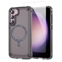 Allytech Galaxy S22 Case, Compatible with Magsafe Wireless Charging Transparent Anti-Scratch Bumper Back Cover for Samsung Galaxy S22 - Gray