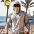 thumbnail image 6 of BRGZLK UPF 50+ Long Sleeve Shirt for Mens 2026 Summer Fashuion Print Long Sleeve Lightweight Breathable Sun Protection Shirts with Face Mask for Fishing Hiking D L, 6 of 7