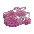thumbnail image 4 of BOBOGOJP Toddler Girls Jelly Sandals Soft Rubber Sole Closed Toe Summer Shoes Mary Jane Dress Princess Flat Wine for 13.5, 4 of 8