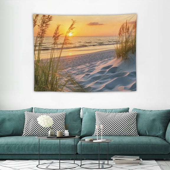 JRXY Ocean Tapestries Nature Beach Tapestry Wall Hanging Bohemian Sunrise Sea Landscape Scenery Wall Decorations For Home Bedroom Dorm College Living Room Office Decor 40x30 Inches 40x30in