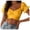 Yellow, variant on T Shirts for Women, Women's Fashion Ruffle Short Sleeve Off Shoulder Tie Up Back Crop Blouse Top Woman S Workout Top Yellow XL