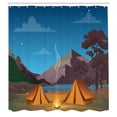 thumbnail image 2 of Ambesonne Travel Shower Curtain, Camping in Woods at Night, 69"Wx75"L, Dark Sky Blue Multicolor, 2 of 4