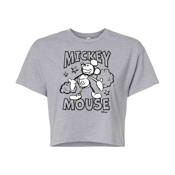 Disney - Mickey Mouse - Original Sketch - Juniors Cropped Cotton Blend T-Shirt