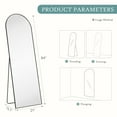 thumbnail image 2 of CONCETTA 64"x21" High-Quality Arched Full Length Mirror, Aluminum Alloy Frame Ensures Stability, Standing Design for Bedroom, Black, 2 of 7