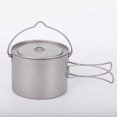 thumbnail image 4 of Lixada Pot en Titane 900ml Ultraléger Portable avec Couvercle et Poignée Pliable pour Camping Randonnée en Plein Air, 4 of 7