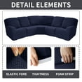 thumbnail image 3 of Jian Ya Na 5 Seat Non Slip 7-Piece Spandex Jacquard Recliner Sofa Slipcover, Navy Blue, 3 of 10