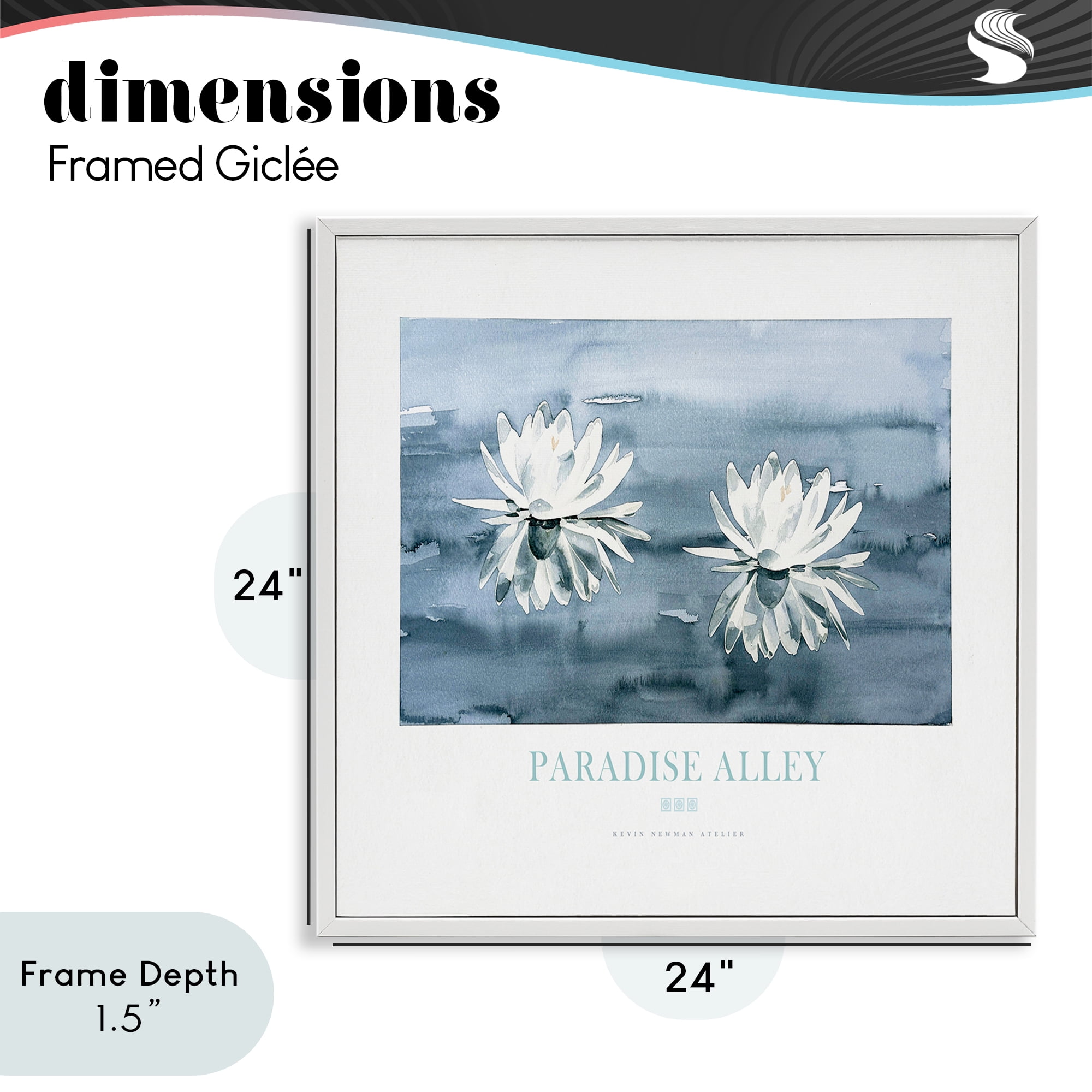 Stupell Industries Paradise Alley Water Lilies White Framed Giclee Art, design by Jadei Graphics