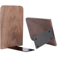 thumbnail image 4 of Sujetalibros Sujetalibros de madera Sujetalibros de arte decorativo de madera de nogal natural para estantes Hecho a mano con almohadillas de fieltro para el hogar Oficina Biblioteca Escuela Niños Dec Namotu CZJJ-ZH87, 4 of 6