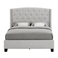 thumbnail image 4 of Elle Queen Size Bed- Tufted Wingback Headboard- Dove Gray Upholstery, 4 of 6