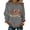 Gray, variant on Women’s Long Sleeve Crewneck Top USA Graphic Print Casual Loose Fit Pullover Sweatshirt 250 Years of Freedom Design Black L