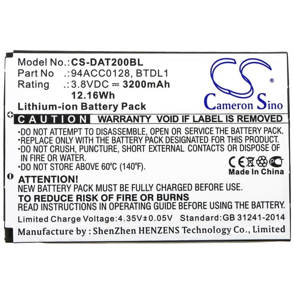 3200mAh Datalogic 3H21-00000491 94ACC0128 94ACC0129 BTDL1 Battery for Axist DL-Axist