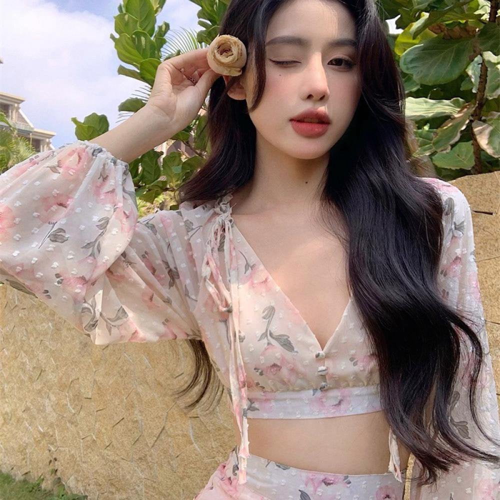 chiffon crop top