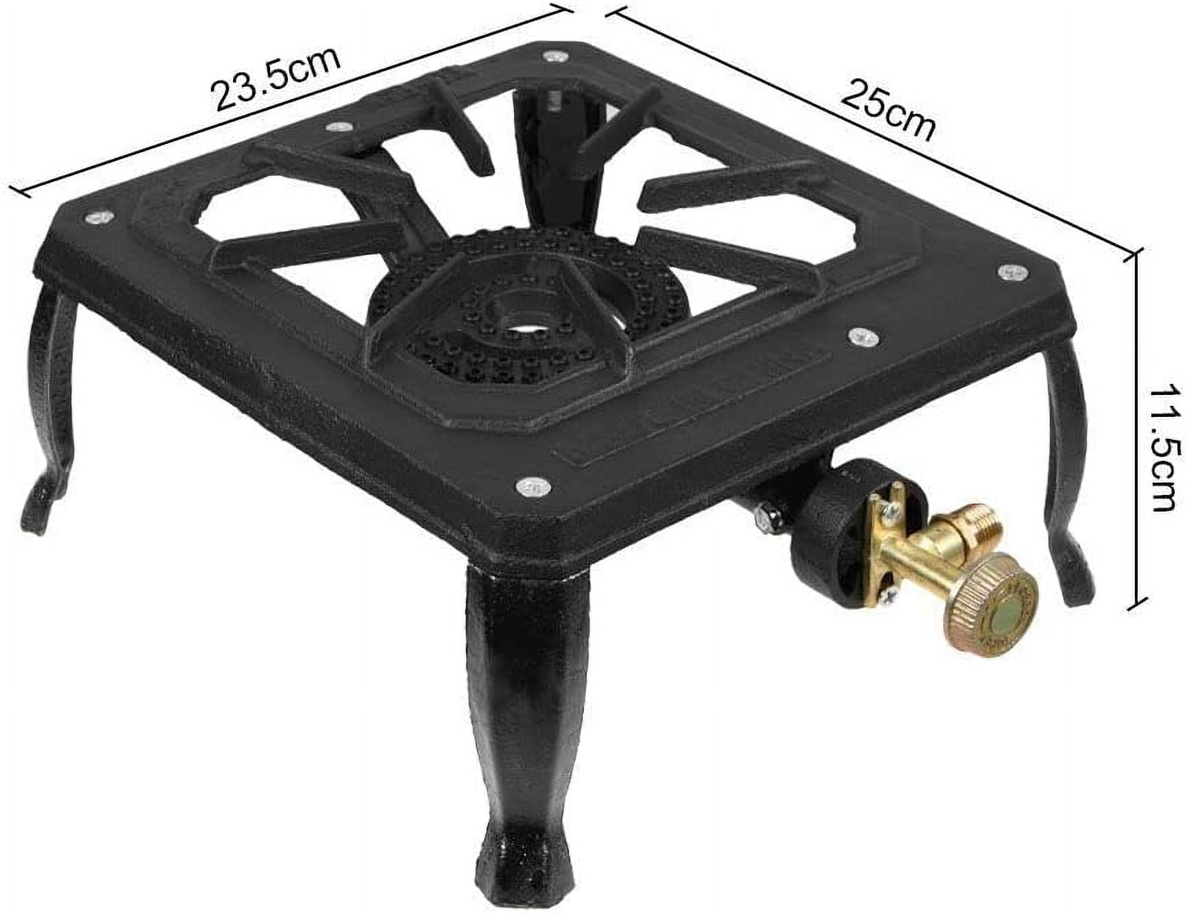 SHANNA Square Single Burner Outdoor Stove Propane Gas Stove 0-20 Psi Regulator Hose Outdoor Camp Stove for Home Brewing Frying Turkey and More