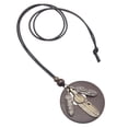 thumbnail image 2 of Plume Feuille Pendentif Collier Réglable PU Cuir Cordon Pendentif Pendentif Brun, 2 of 9