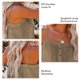thumbnail image 4 of Camiseta sin mangas para mujer, camiseta sin mangas informal con tirantes finos y botones en la parte delantera, sin espalda, color caqui M, 4 of 5