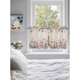 thumbnail image 3 of Spring Floral 2 Panel Kitchen Curtains for Small Windows, Elegant Flowers Farmhouse Botanical Rustic Bathroom Tier Curtain, Short Window Treatment for Bedroom/Living Room 55"x36", 3 of 6