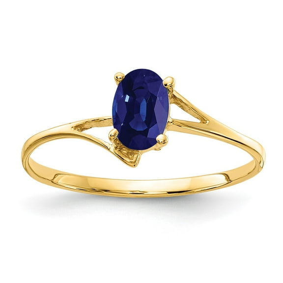 Primal Gold 14 Karat Yellow Gold 6x4mm Oval Sapphire Ring