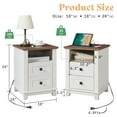 thumbnail image 5 of Merluxy Nightstand Set of 2 with Charging Station, 18" Farmhouse End Table with Storage Drawers & USB Ports for Living Room, Antique White, 5 of 6