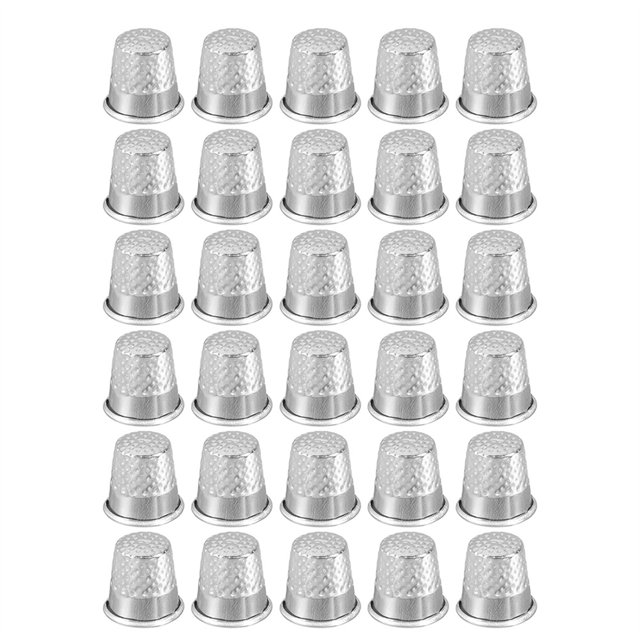 Protector de Dedo de Dedal de Costura, 30 Piezas de Anillo Protector de Dedo de Metal para Coser A Mano, Accesorios Artesanales Herramientas de Costura DIY