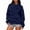 Navy, variant on Wrongduck Polka Dot Hooded Sweatshirt for Women, Relaxed Graphic Print Fleece Pullover with Pocket for Fall and Winter