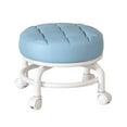 thumbnail image 3 of Taburete giratorio de 360 degree con asiento bajo y rodillo para tareas domésticas, taburete redondo para niños, taburete bajo con polea resistente y ligero Azul Macarena Asiento bajo con ruedas, 3 of 8