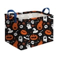 thumbnail image 2 of Rectangular Halloween Horror Ghost Storage Basket,Scary Pumpkin Basket,Halloweens Party Baskets,Halloween Candy Storage Baskets with Handles,Collapsible Storage Box Bin (O-1PCS), 2 of 9