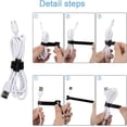 thumbnail image 3 of 100 PCS Reusable Fastening Cable Ties , 8 x 1/2 Inch Premium Adjustable Cord Ties Black Cord Organization Straps , Microfiber Hook Loop Cable Management Wire Organizer Wrap,3 Pack, 3 of 5