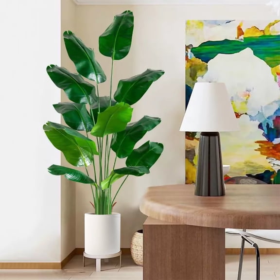 WFUN 4 Feet Artificial Plant Fake Tropical Palm Tree for Home Office Wedding Valenine Decor