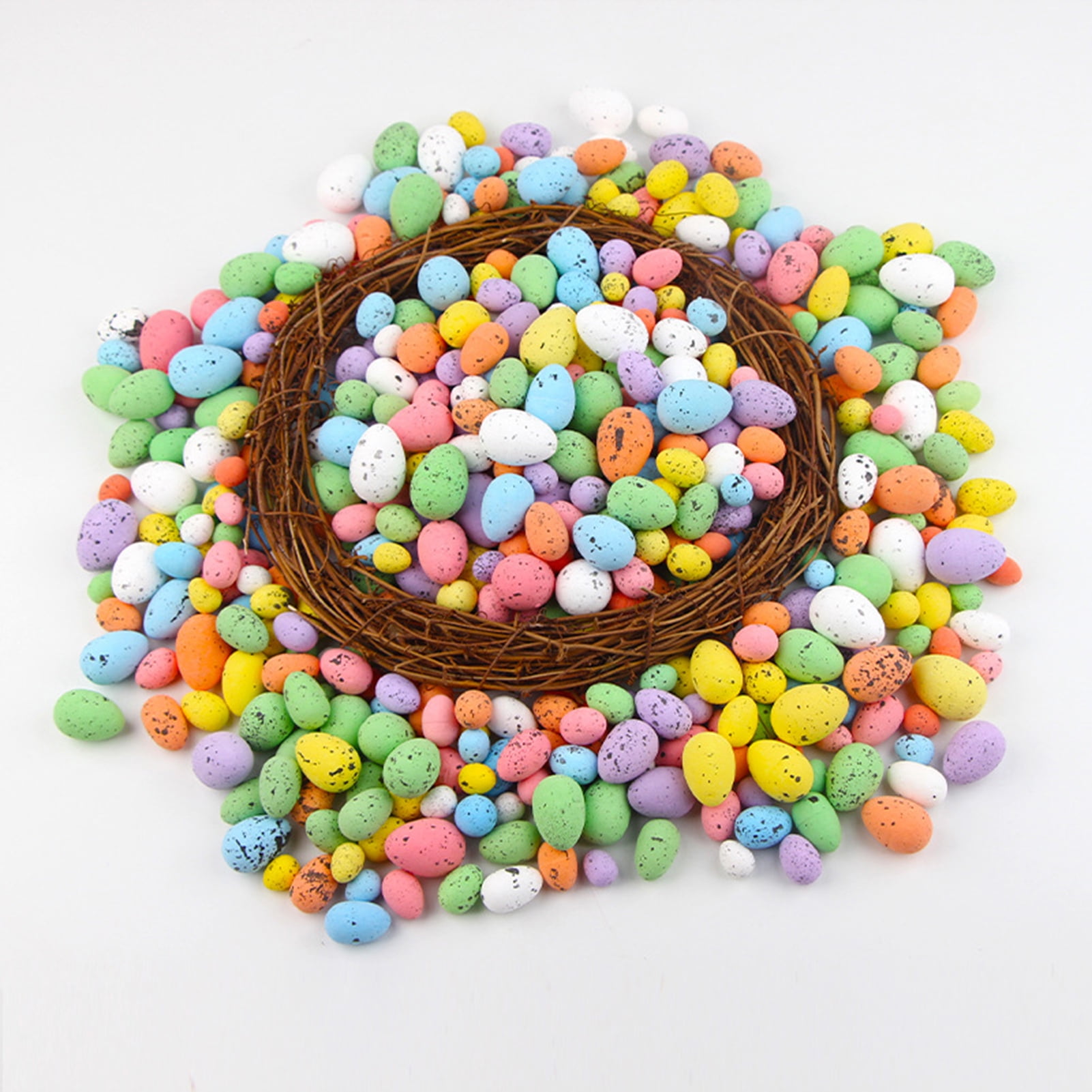 AYYUFE 50Pcs Colorful Mini Easter Egg DIY Crafts Projects Home Decoration Small Spotted Simulated Pigeon Egg Ornament Kit Festival Gift